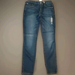 Guess Soft Luxe Sexy Curve Straight Leg Mid Rise 5 Pocket  Rose Gold Tab Jeans